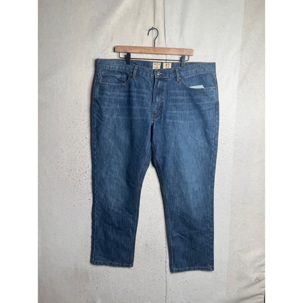 Red Head Brand Co Mens Straight Leg Jeans Medium Wash Blue Denim 42x32